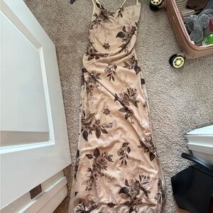 ROMWE Black and Tan Spaghetti Strap Maxi Dress